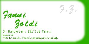 fanni zoldi business card